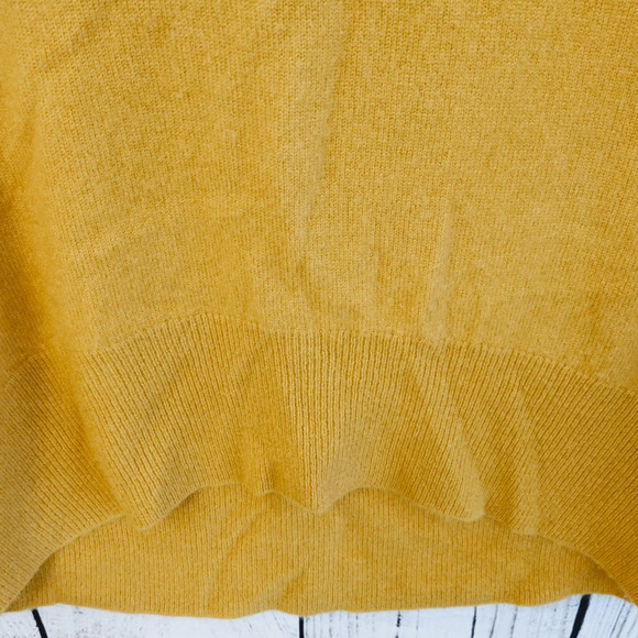 Tahari | Mustard Yellow 100% Cashmere Pure Luxe Long Sleeve Sweater - Picture 4 of 14